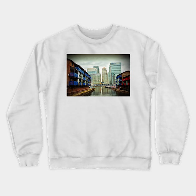 Canary Wharf London Docklands England UK Crewneck Sweatshirt by Andy Evans Photos